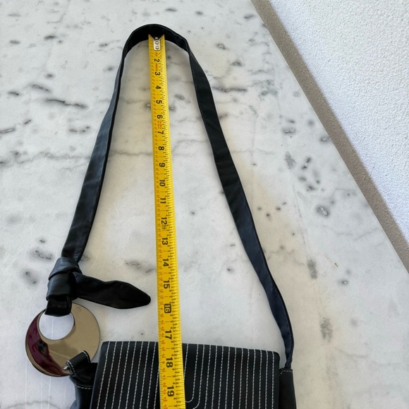 FURLA Genuine Leather Black with Contrast Stitching Crossbody Purse Bag - Picture 10 of 14